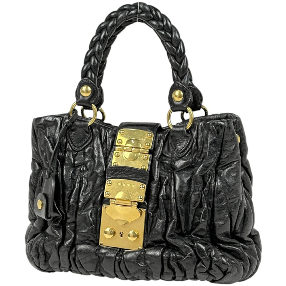 Miu Miu handbag Matelasse leather black